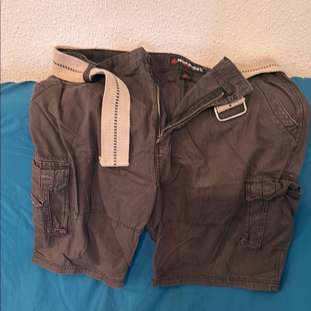 No Boundaries Black Cargo Shorts with Belt